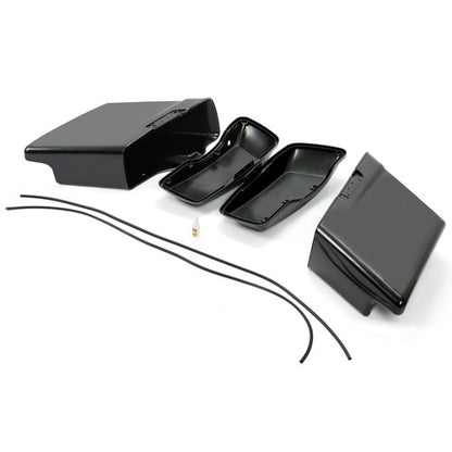 Solid Spare 5" Stretched Extended Hard Saddle bags For Harley Touring 14-24 Road King Glide