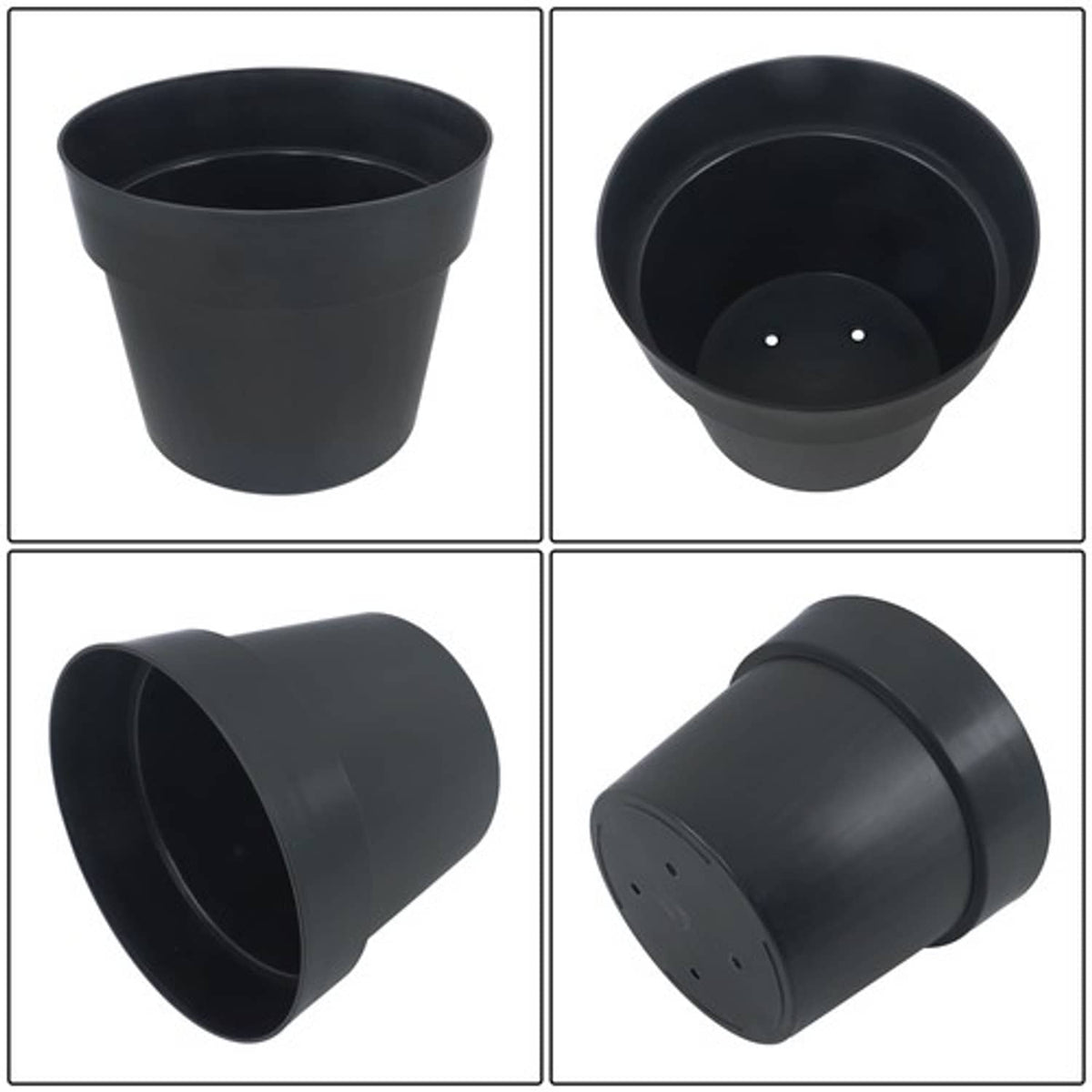 Solid Spare Heavy Duty 5 Gallon Planters Plastic Nursery Pots Flower Plant Pots 6 Pack