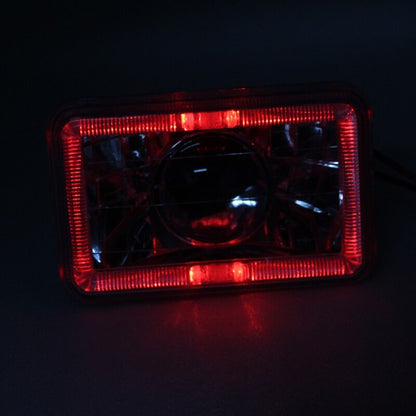 5" 4x6 inch Clear Lens Red LED Diamond Cut Semi Sealed Beam Projector Headlights