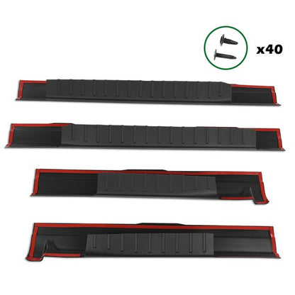 Solid Spare 4Pcs Rocker Panel Protector Guard Covers Fit For 09-14 Ford F150 Crew Cab Pickup
