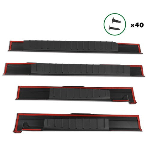 Solid Spare 4Pcs Rocker Panel Protector Guard Covers Fit For 09-14 Ford F150 Crew Cab Pickup