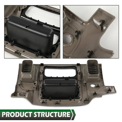 Solid Spare Fit For 02-05 Dodge Ram Dash Radio Bezel Climate Trim Panel Vents Storage Beige