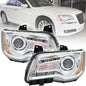 Solid Spare Passenger+Driver Side Headlight Projector Clear Pair For Chrysler 300 2011-2014