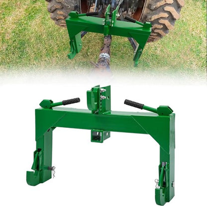 Solid Spare 3 Point Quick Hitch for Cat 1&2 Tractors W/ 2" Receiver Hitch 3000 LB Steel