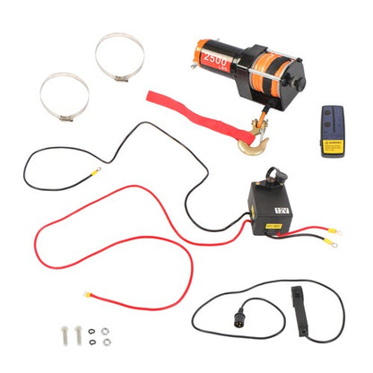 Solid Spare 2500 lbs Electric Winch 50ft Synthetic Rope 12VDC/1.2HP Wireless & Wired Remote