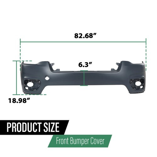 Solid Spare Front Bumper Cover Fit For 2019-2023 Cherokee w/o Park Assist CH1014133