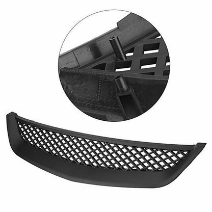 Front Bumper Upper Grill Mesh Hood Grille For 2001-2003 Honda Civic JDM Type R