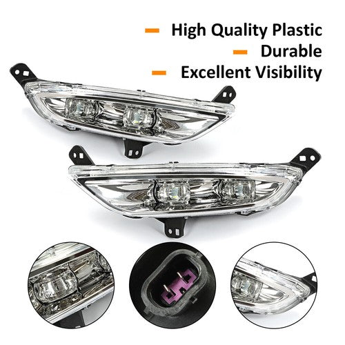 Solid Spare For 15-16 Chrysler 200 [Direct Replacement] Fog Light Bumper Lamp LED LH+RH Side