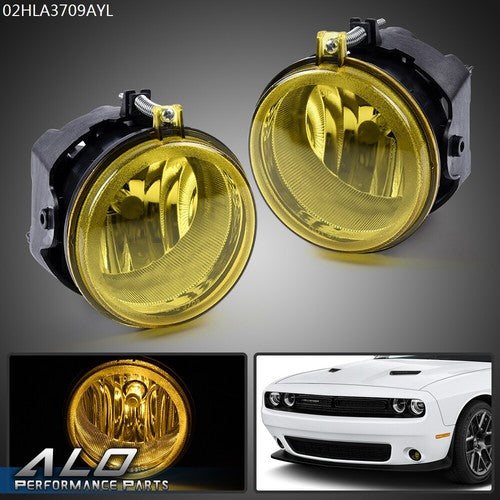 Solid Spare Fit For Dodge Challenger Charger Nitro Avenger Yellow Front Fog Lights+Bulbs