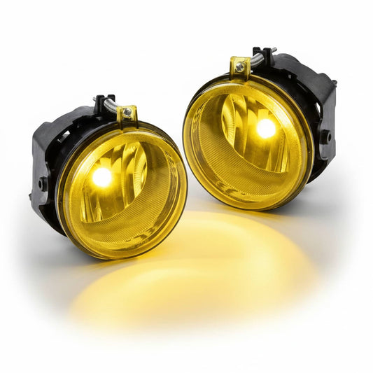Solid Spare Fit For Dodge Challenger Charger Nitro Avenger Yellow Front Fog Lights+Bulbs