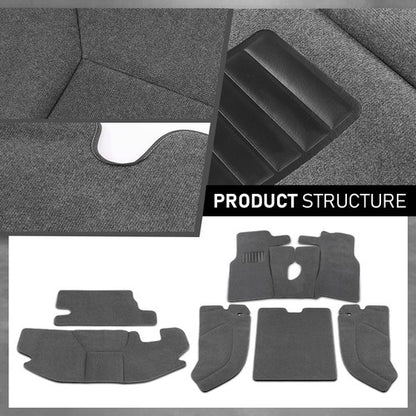 Solid Spare 6PCS Floor Mats Interior Carpets Rug Kit Gray Fit For 1997-2006 Jeep Wrangler TJ