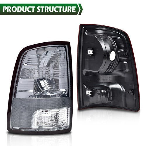 Solid Spare Fit For 09-18 Dodge Ram 1500/2010-2018 Ram 2500 3500 Tail Lights Brake Lamps