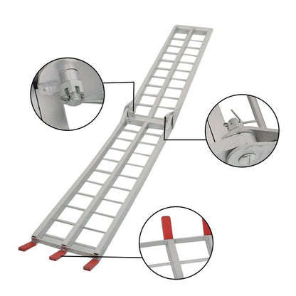 Solid Spare 2pcs UTV ATV 7.5' Aluminum Folding Loading Ramps For Truck Motorcycle Lawn Mower