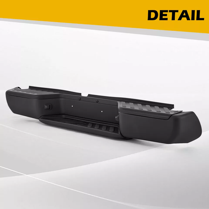 Black Steel Rear Step Bumper For 2005-2020 2021 Nissan Frontier w/o Sensor Holes