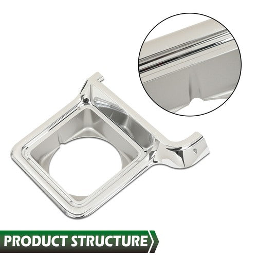 Solid Spare Fit For 1973-1978 Chevy GMC C/K Pickup Truck Silver Headlight Trim Bezel Pair