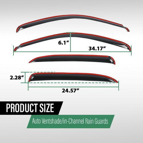Solid Spare Rain Guards Window Visors Fit For 00-06 Chevy Tahoe/GMC Yukon/Cadillac Escalade