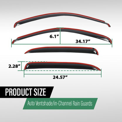 Solid Spare Rain Guards Window Visors Fit For 00-06 Chevy Tahoe/GMC Yukon/Cadillac Escalade