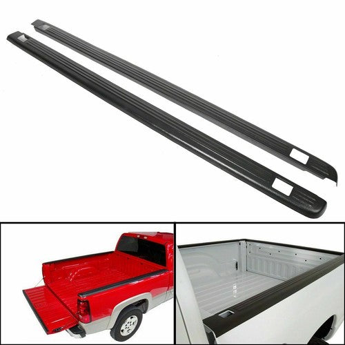 Solid Spare Black Bed Rail Caps for 1999-2006 Chevy Silverado / GMC Sierra 6'6" Bed 7201151