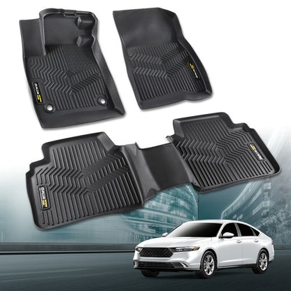 Solid Spare TPE Floor Mats Fit For 23-25 Honda Accord Hybrid All Weather Protection Liners