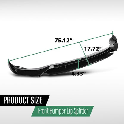 Solid Spare Fit For 19-23 BMW X5 G05 M Sport GT Style Front Bumper Lip Splitter Glossy Black