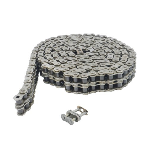 Solid Spare #60-2 Double Strand Duplex Roller Chain 10 Feet with 2 Connecting Link