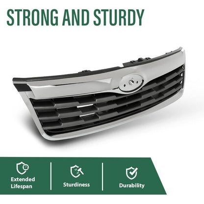 Solid Spare Fit For 2009-2010 Subaru Forester Front Upper Bumper Grille Grill Black Chrome