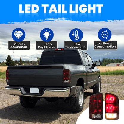 Solid Spare Pair Red Smoked Tail Lights w/Bulbs For 2002-2006 Dodge Ram 1500 03-06 2500 3500