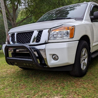 Solid Spare Bull Bar For 2004-2015 Nissan Titan/armada Black Push Bumper Grille Guard