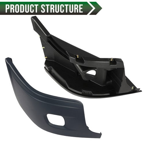 Solid Spare Fit For 08-17 Freightliner Bumper Right Reinforcement & Cover W/ Fog Hole