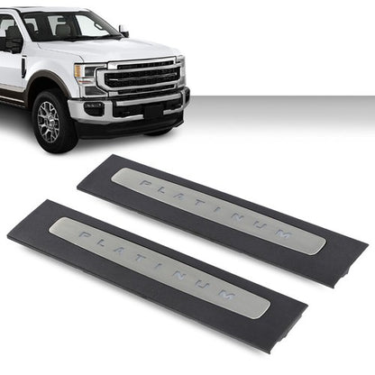 Solid Spare Fit For 17-22 Super Duty Crew Cab LED Illuminated Platinum Door Sill Plate Set
