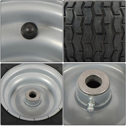 Solid Spare 15x6.00-6 Rubber Lawn Mower Tire and Wheel, 2 Pcs Replacement 3.4' shaft hole