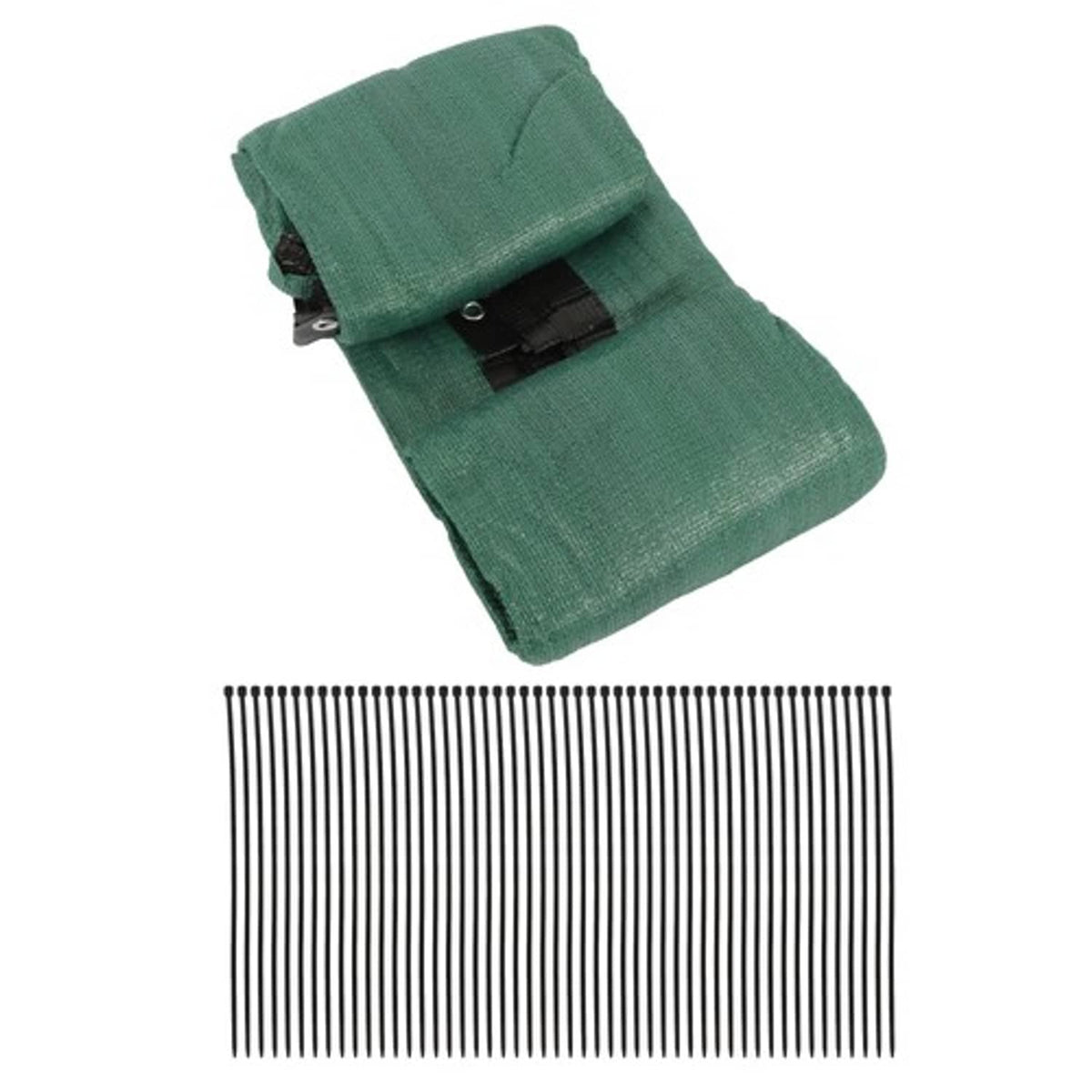 Solid Spare Garden Fence Privacy Screen Cover Mesh 4FTx50FT Dark Green with zip ties
