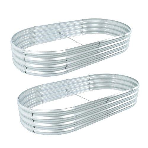 Solid Spare 2 Pcs 6x3x1ft Galvanized Raised Garden Bed Kit Large Metal Planter Box Outdoor