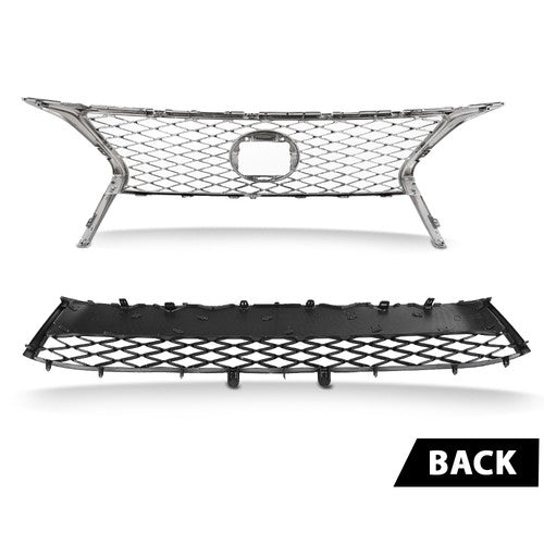 Solid Spare Front Bumper Upper & Lower Grille Fit For 2013-2015 Lexus RX350 F-Sport Style