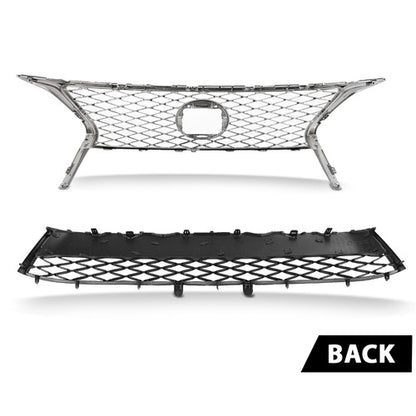Solid Spare Front Bumper Upper & Lower Grille Fit For 2013-2015 Lexus RX350 F-Sport Style