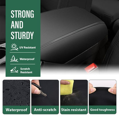 Solid Spare Fit For 2011-2018 Ford Explorer Leather Console Lid Armrest Cover Black Stitch