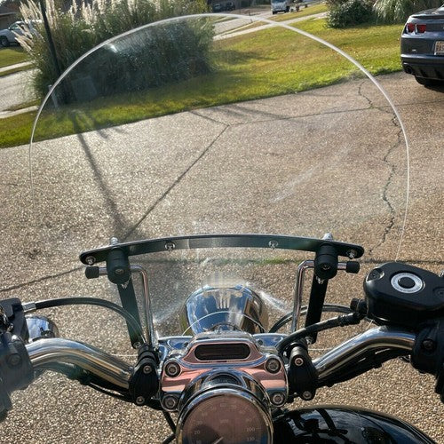 Solid Spare 19"x17" Motorcycle Clear Front Windshield For Harley Honda Magna Shadow Spirit