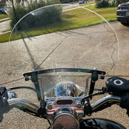 Solid Spare 19"x17" Motorcycle Clear Front Windshield For Harley Honda Magna Shadow Spirit