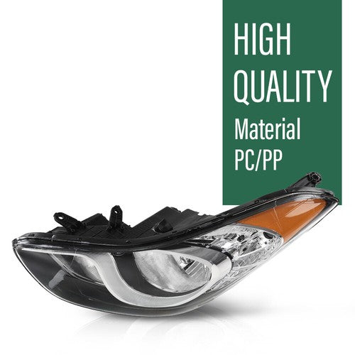 Solid Spare Fit For 2011-2013 Hyundai Elantra Headlight Assembly Left Right Halogen Headlamp