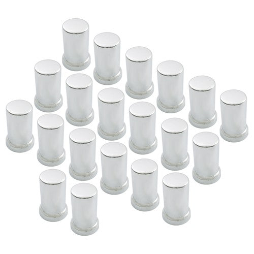 Solid Spare 33mm Lug Nut Covers Chrome Push On Style Plastic Tube Style Fit For Truck