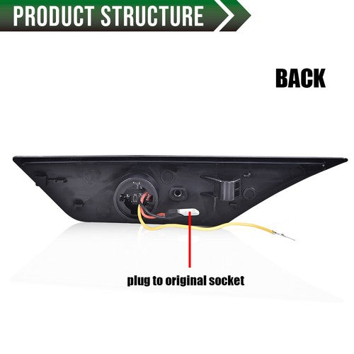 Solid Spare Fit For 16-21 Honda Civic Smoke LED Side Marker Lights Switchback Signal Lamp