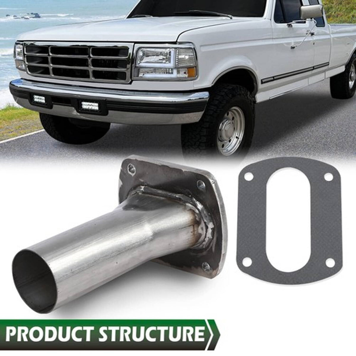 Solid Spare Fit For 87-99 Ford F250 F350 E250 E350 5.8L Catalytic Converter Repair Flange