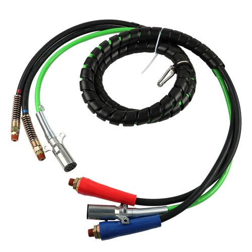 Solid Spare Wrap Set Air Line Hose Assemblies 12Ft 3-in-1 For Semi/Truck/Tractor/Trailer