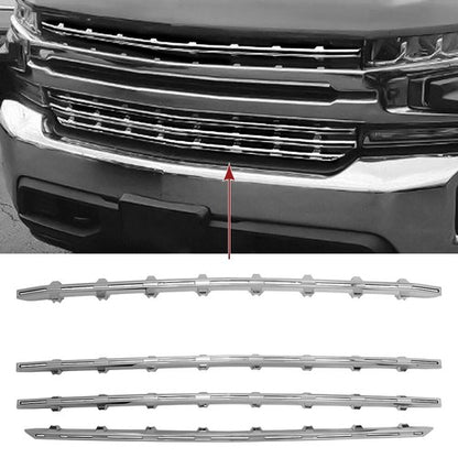 Solid Spare Snap-On Chrome Grille Trim Molding Covers For 19-21 Chevy Silverado 1500 LT RST