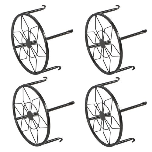 Solid Spare 4 Pack 9inch Black Metal Plant Stands Heavy Duty Plants Holder Flower Pot Stand
