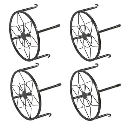 Solid Spare 4 Pack 9inch Black Metal Plant Stands Heavy Duty Plants Holder Flower Pot Stand