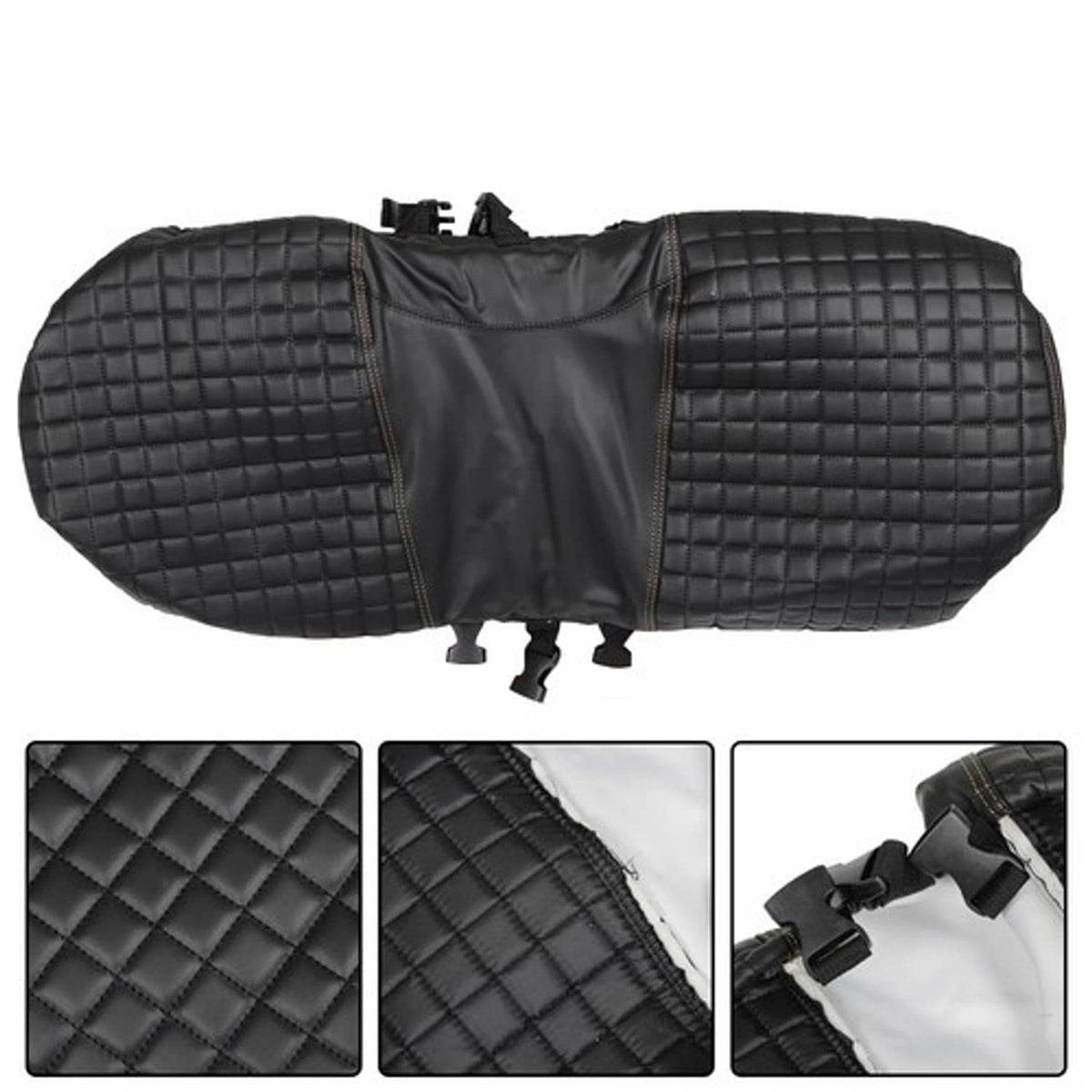 Solid Spare Front And Rear Seat Covers 4Pcs Black 1994-2013 For EZGO Medalist TXT Golf Carts