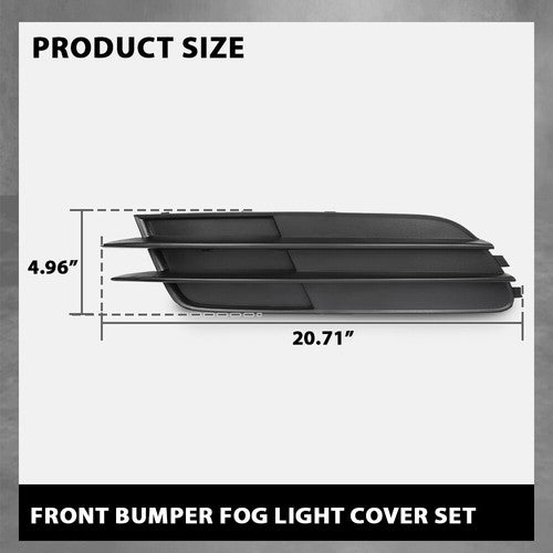 Solid Spare Fit For 12-15 Audi A6/A6 Quattro Front Bumper Insert Fog Light Cover Left+Right
