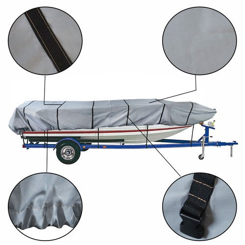 Solid Spare 1PCS Grey 210D Jon Boat Cover 12ft×56inch Water Proof Trailerable For Jon Boat