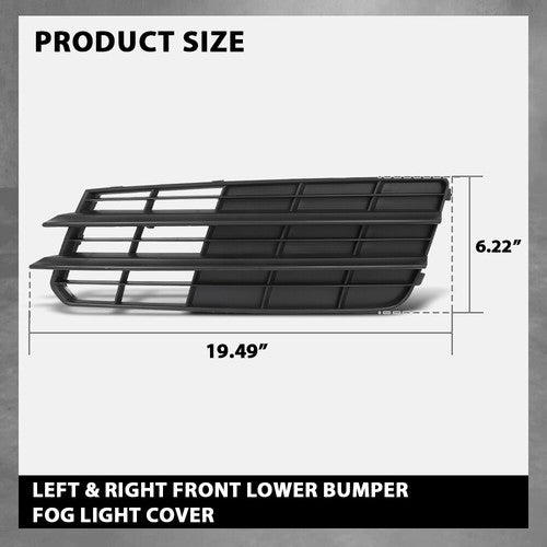 Solid Spare Fit For 2011-2014 Audi A7 Front Bumper Insert Fog Light Cover Left+Right Side